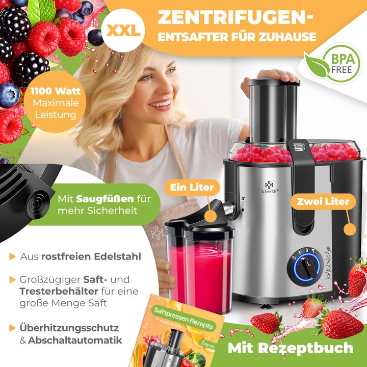 Produktbild Kesser Entsafter für Obst und Gemüse (Silber/Schwarz)