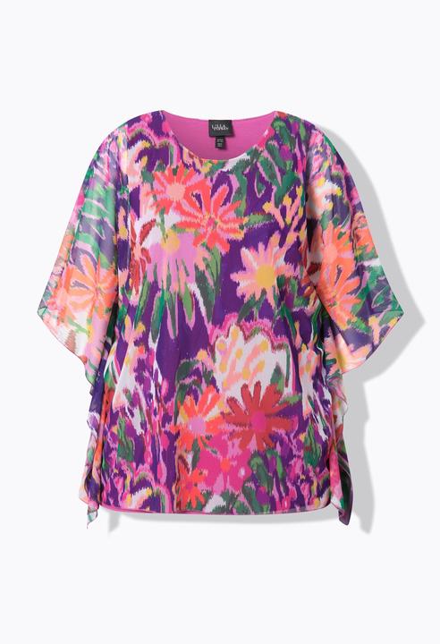 Actual product image Ulla Popken Draped Mesh Layered Blouse (50, 52)