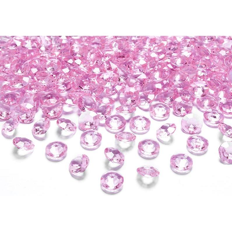 Partydeco Streudeko Diamanten Hellrosa