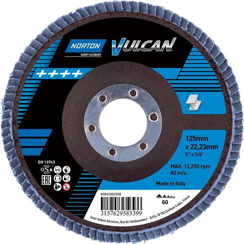 Magni, Schleifmittel, Norton Fächerscheibe Vulcan 125 mm P60