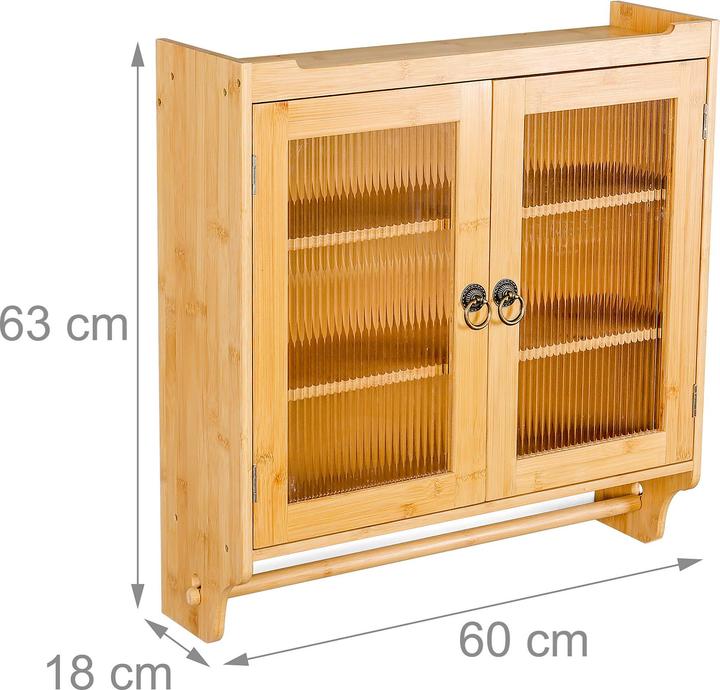 Produktbild Relaxdays Bambus-Hängeschrank (60 x 18 x 63 cm)