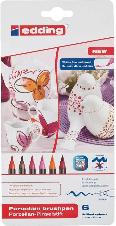 Actual product image Edding Porcelain pens warm colours set of 6pcs. (Multicoloured, 4 mm, 6 x)