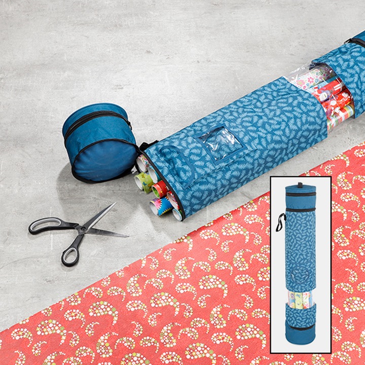 Produktbild Inda-Exclusiv Geschenkpapier-Organizer Geschenkpapierbox Blau (Geschenkpapier, 1 x)