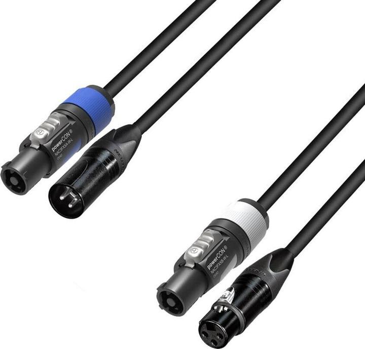 Image du produit Adam Hall 5 STAR H PCON A 1000 - Câble hybride | Audio Neutrik® XLR x powerCON® | 10 m (10 m)