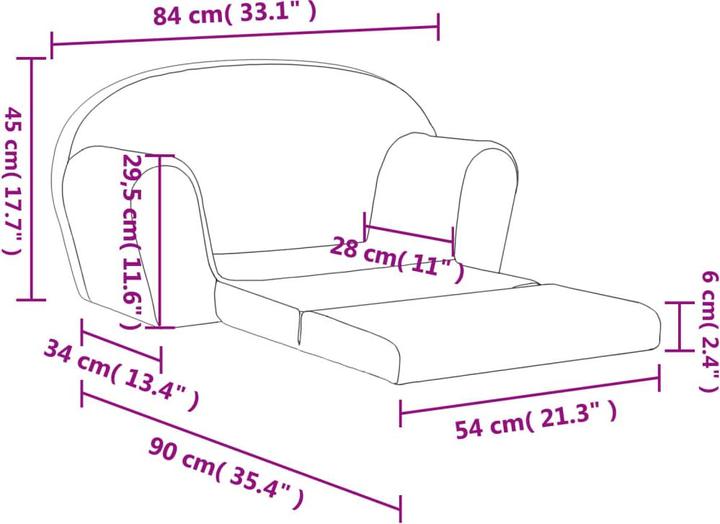 Produktbild vidaXL Kindersofa (2-Sitzer)