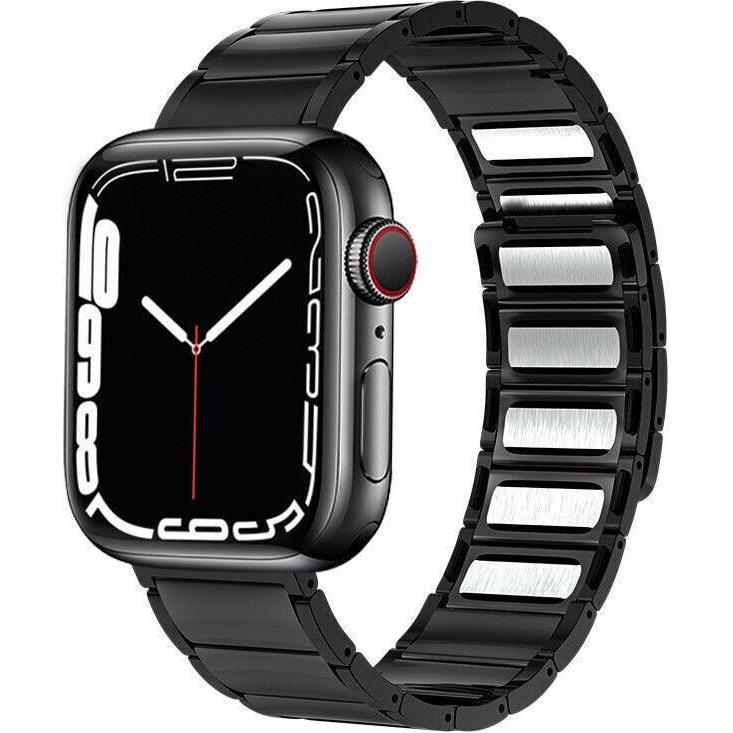 Strap-it Stahlarmband (Edelstahl, Apple Watch), Uhrenarmband, Schwarz