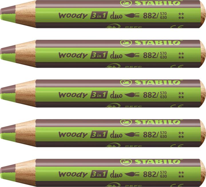Light green, Brown