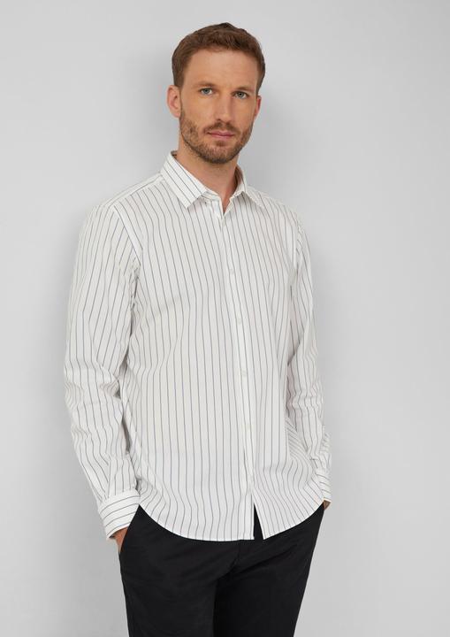 Immagine prodotto s.Oliver Hemd Regular Fit: Gestreiftes Langarmhemd aus Baumwollstretch (L, M)