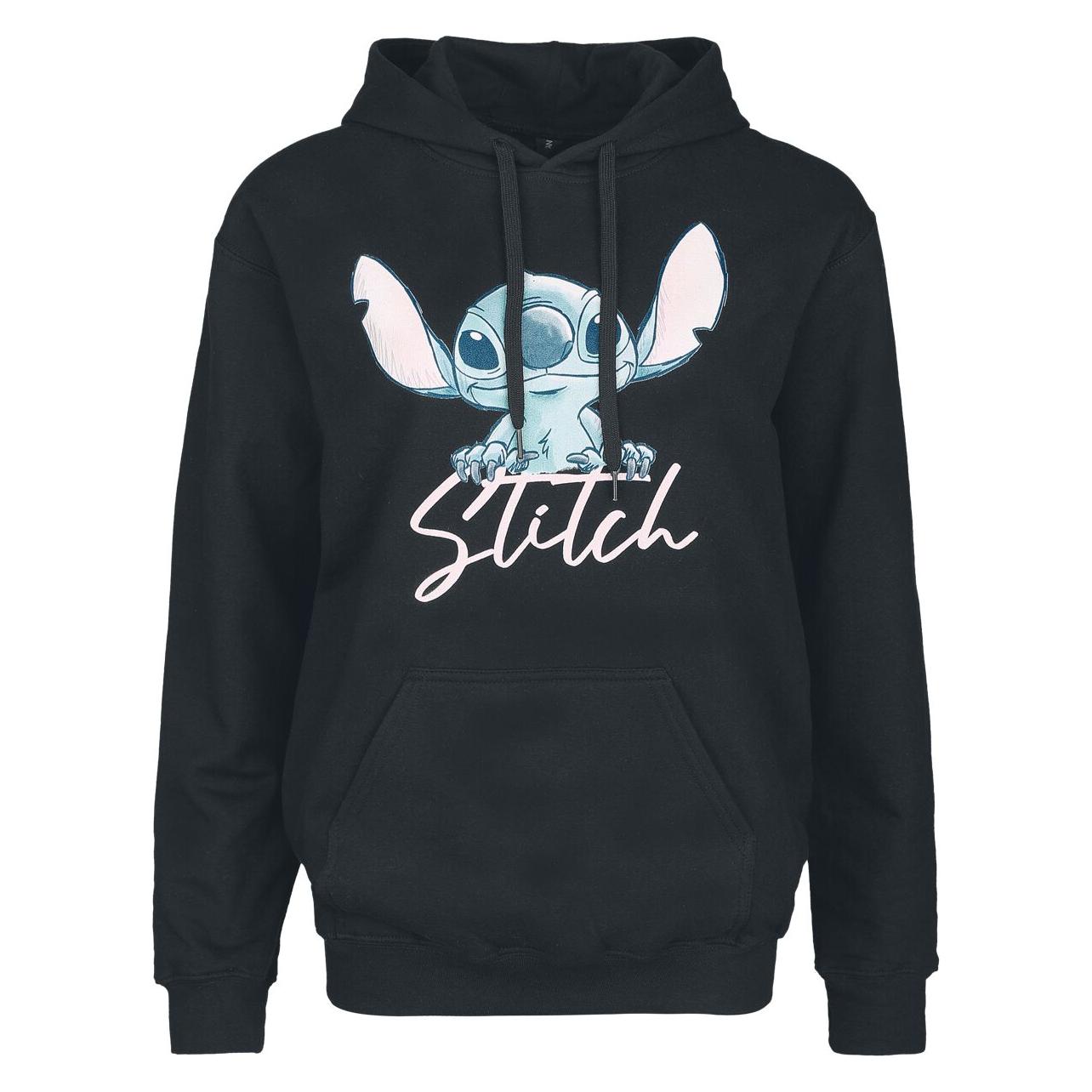 Lilo & Stitch, Damen, Pullover, Stitch - Watercolour, Schwarz, (S)