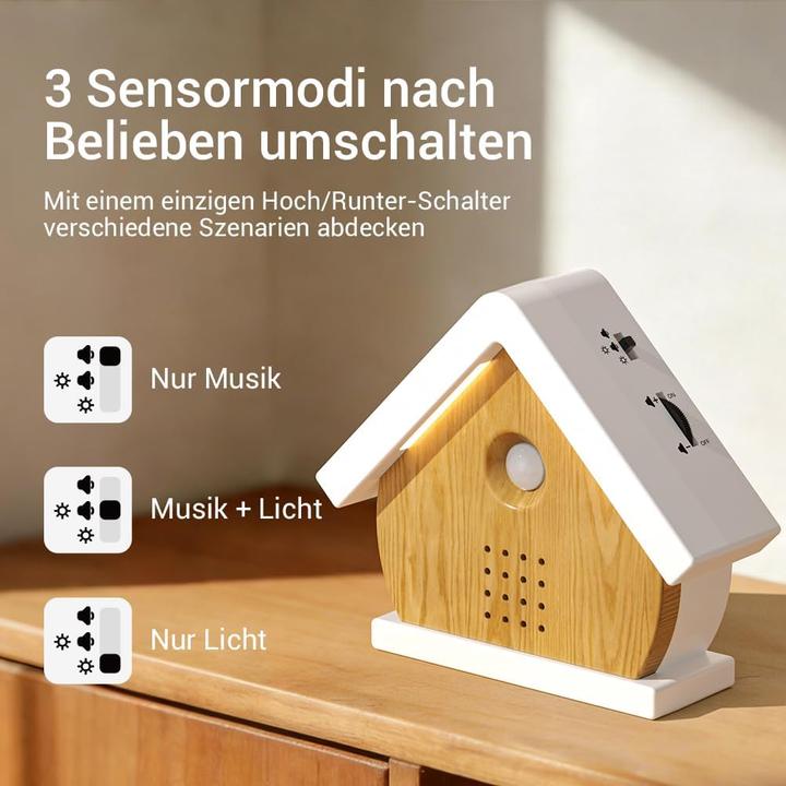 Produktbild Ousfot Vogelgezwitscher Box mit Bewegungssensor und Timerfunktion