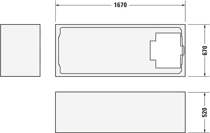 Produktbild Duravit Rechteckbadewanne Krperformbadewanne D-Code 70 x 170 cm wei glatt 700098000000000 (110 l, 170 cm, 70 cm)