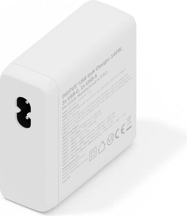 Actual product image Digitus USB GaN Charger 140W, 3x USB-C, 1x USB-A (140 W, 4 ports)