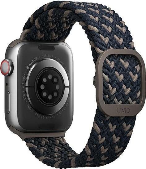 Produktbild Uniq pasek Aspen Apple Watch 44/42/45 mm Series 1/2/3/4/5/6/7/8/SE/SE2 Braided DE niebieski/obsidian
