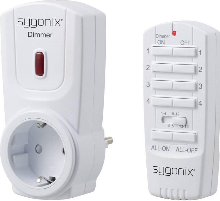 Actual product image Sygonix RSL radio dimmer set adapter plug Switching capacity (max.) 300 W Max. range (in free field) 70 m