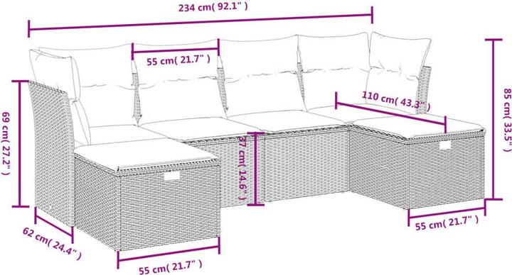 Produktbild vidaXL Garten Sofagarnitur