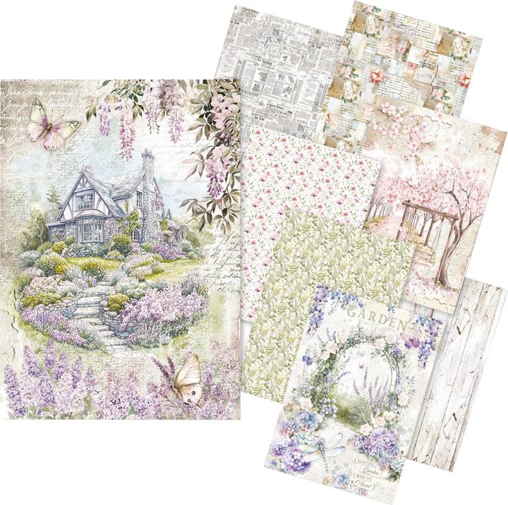 Produktbild Ciao Bella Motiv-Strohseiden Sortiment "Secret Garden", DIN A5, 8er-Set (8 x)