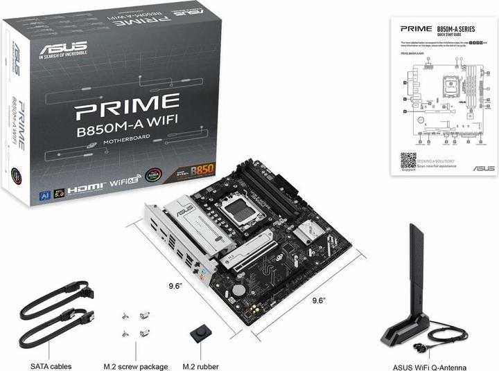 Produktbild ASUS PRIME B850M-A WIFI (AM5, AMD B850, mATX)