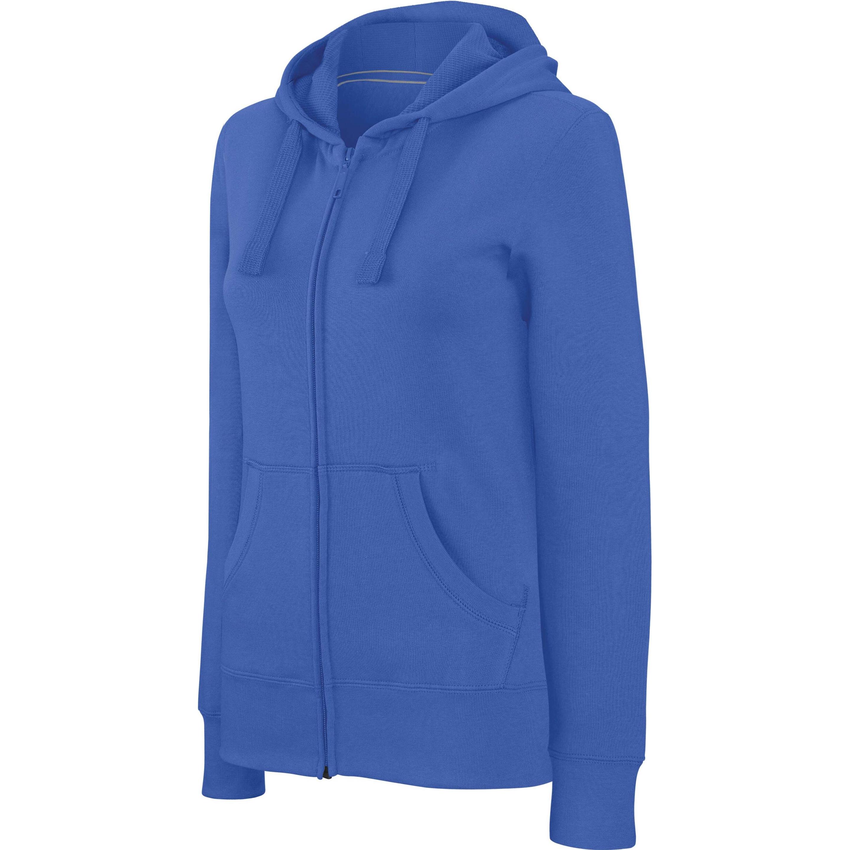 Kariban, Damen, Pullover, Damen Hoodie mit Reissverschluss, Blau, (S)