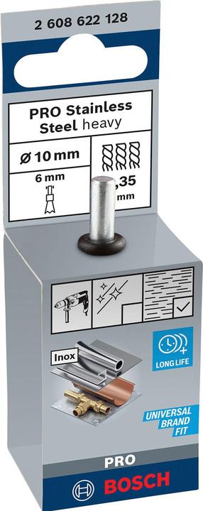 Actual product image Bosch Professional Zubehör PRO Stainless Steel heavy brush, straight shaft, 10 x 0.35 mm