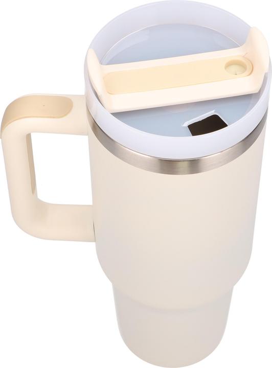 Productafbeelding Extralink Schwarzwald | Thermobecher mit Trinkhalm | Thermoskanne mit Griff, 1200ml, beige (1.20 l)