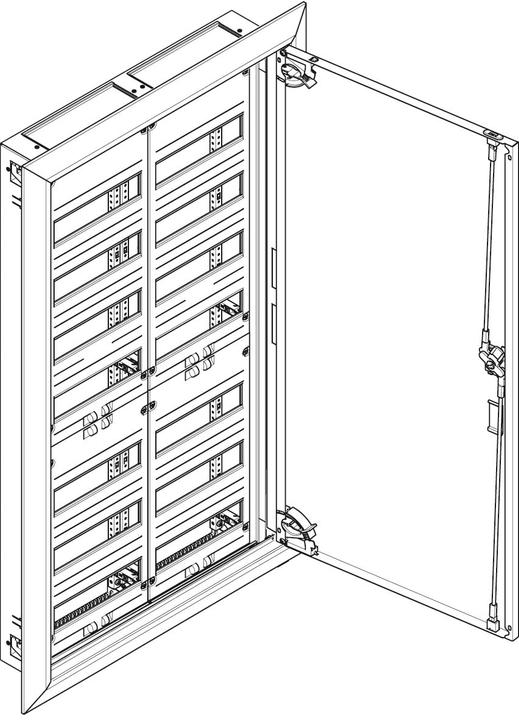 Produktbild ABN Flachverteiler UP/HW,110 mm tief,IP 30,SK II,2x7-reihig, Komplettschrank für REG UK27