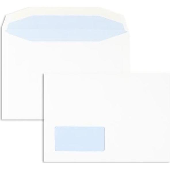 Blanke, Briefumschlag, Kuvertierhüllen C5 90g/qm gummiert Sonderfenster VE=500 Stück weiss (C5, 500 x)