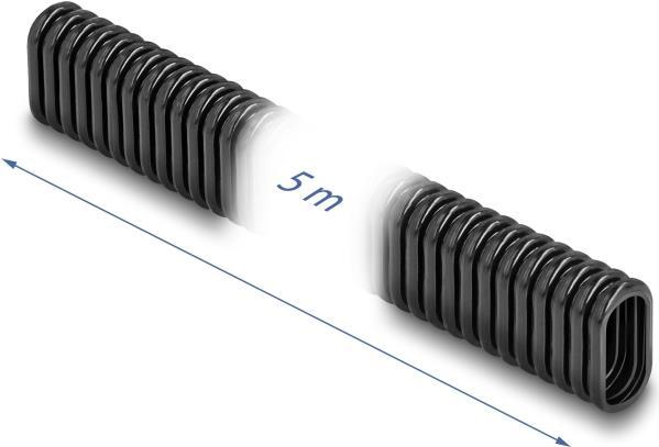 Produktbild Delock Kunststoff Kabelschutzschlauch in Ovalform flexibel 13,6 x 6,3 mm (Kabelschlauch, 500 cm)