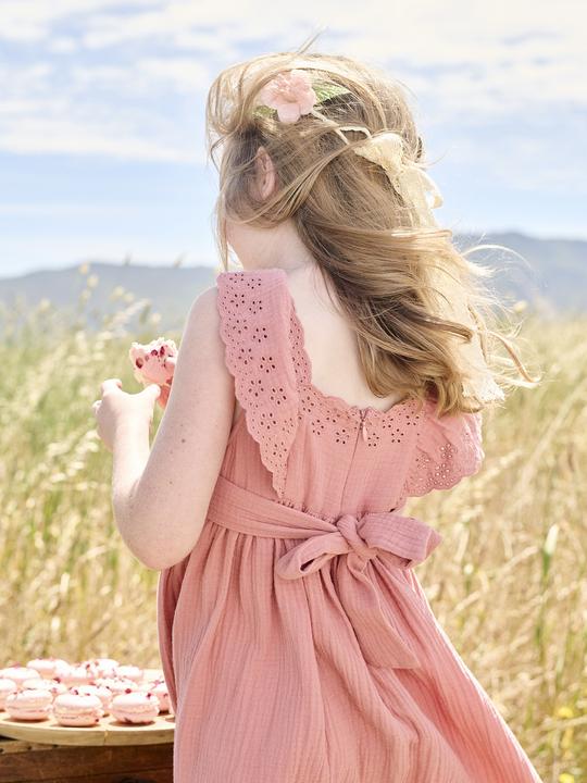 Immagine prodotto Vertbaudet Festliches Mädchen Musselinkleid mit bestickten Ärmeln (128)