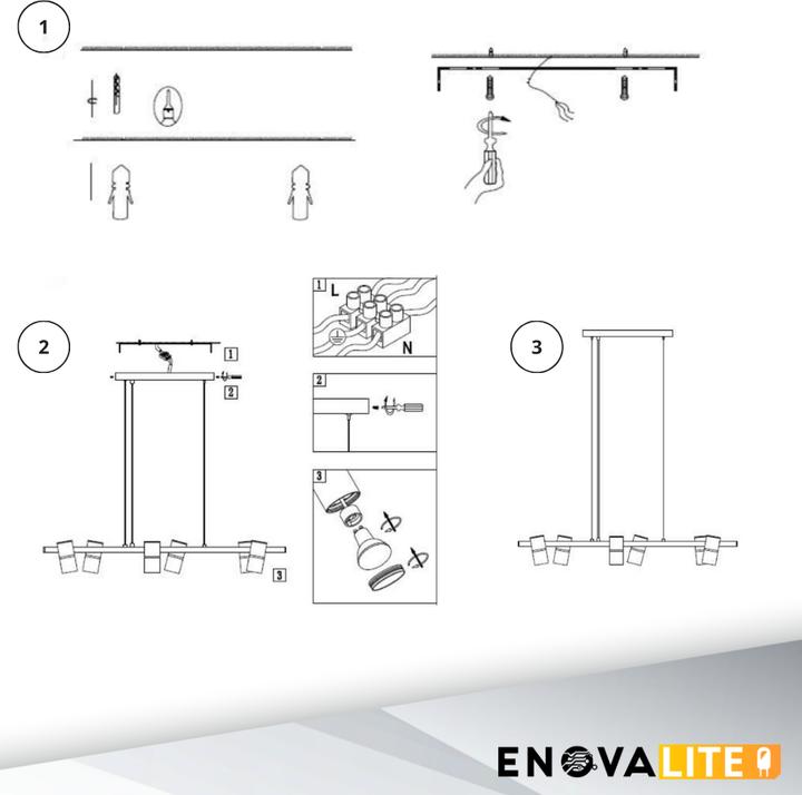 Produktbild Enovalite LED-Pendelleuchte, schwarz (GU10)