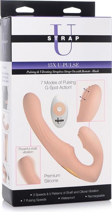 Actual product image XR Brands UPulse Vibrating Silicone Strapless Strapon