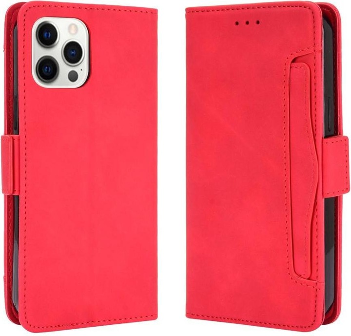 Produktbild Cover-Discount iPhone 13 mini - Etui mit vielen Kartenfächer rot (Apple iPhone 13 mini)