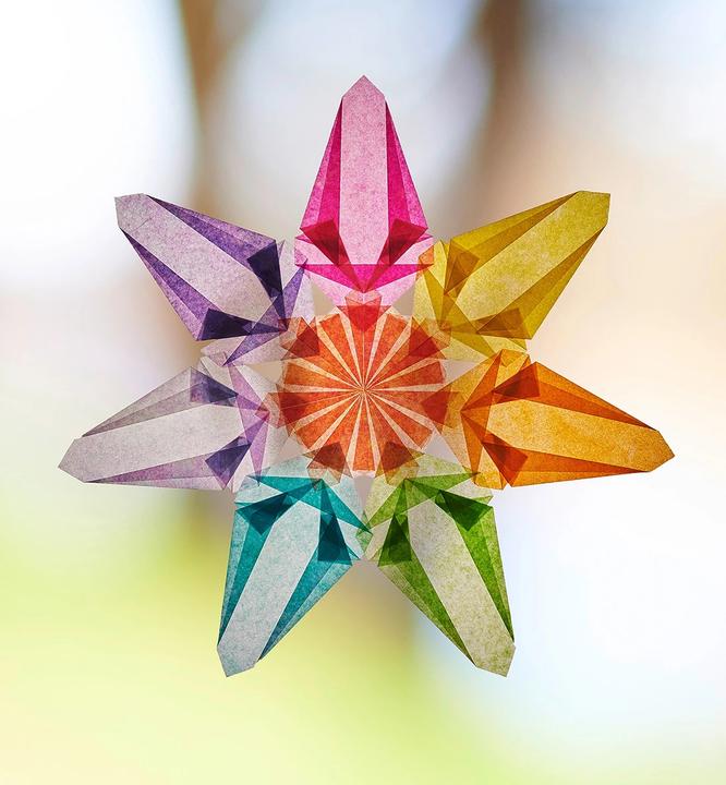 Actual product image Magische Fenstersterne aus Seidenpapier (German, Frédérique Guéret, 2021)