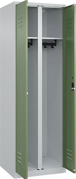 Light grey RAL 7035, Reseda green RAL 6011