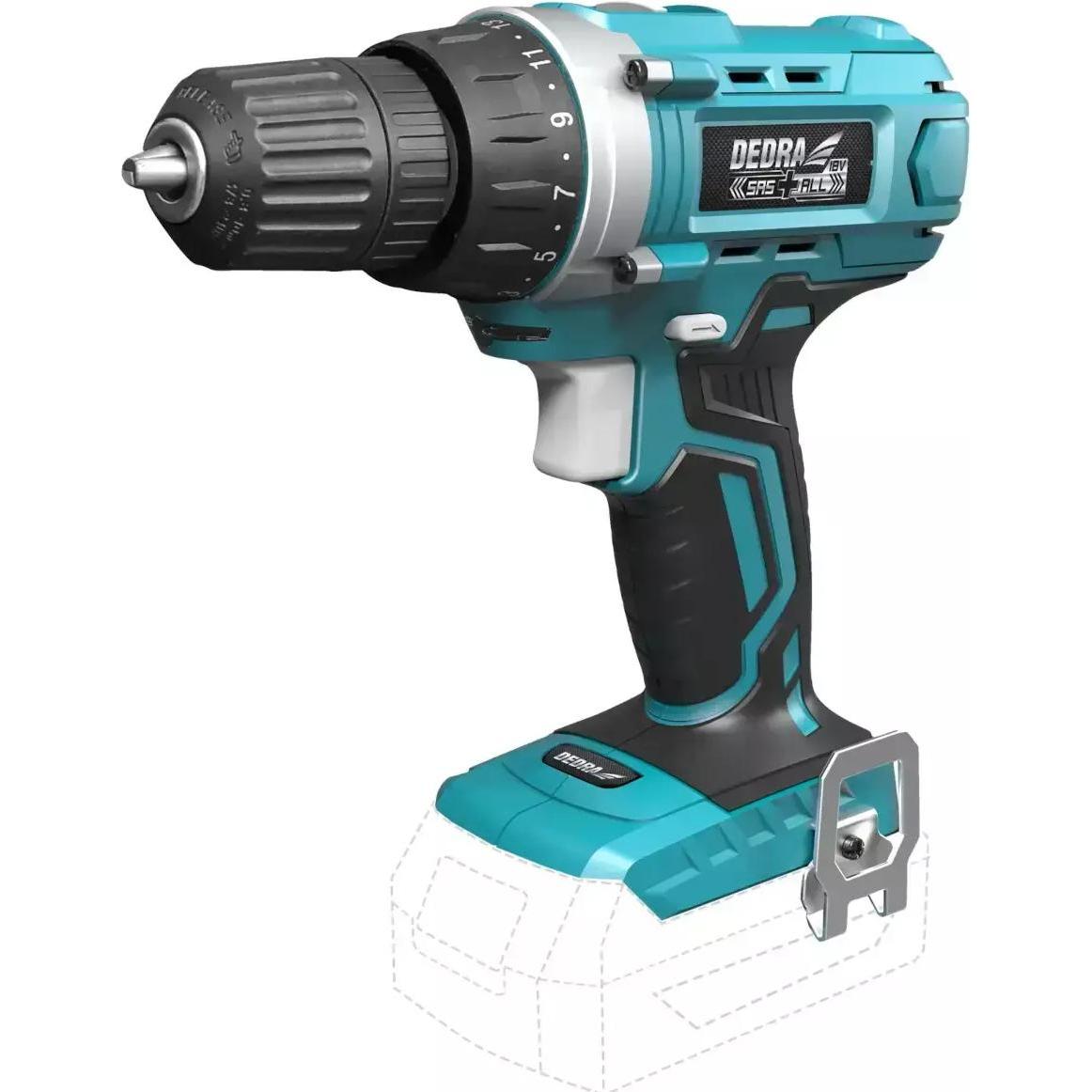 Thumbnail - Dedra, Bohrmaschine + Akkuschrauber, DED7010 drill with 18 V 1 x 2 Ah battery (Akkubetrieb)