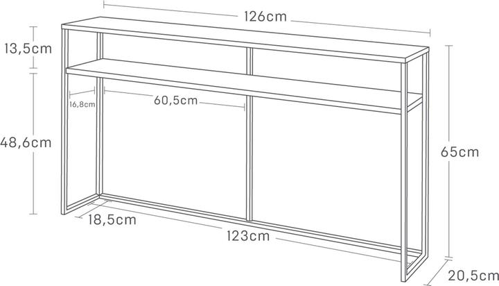 Produktbild Yamazaki Konsolentisch mit Regal TOWER (126 x 20.5 x 65 cm)