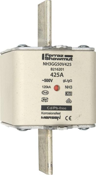 Actual product image Mersen S.A. NH fuse link 1B385. Gr.3 425A500V gG sfue (425 A)