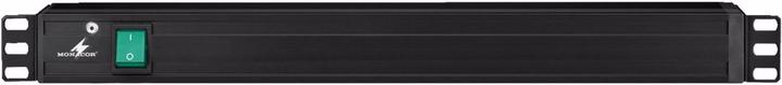 Actual product image Monacor Rack power strip, 1U, Schuko (3x, CEE 7/3, 2 m)