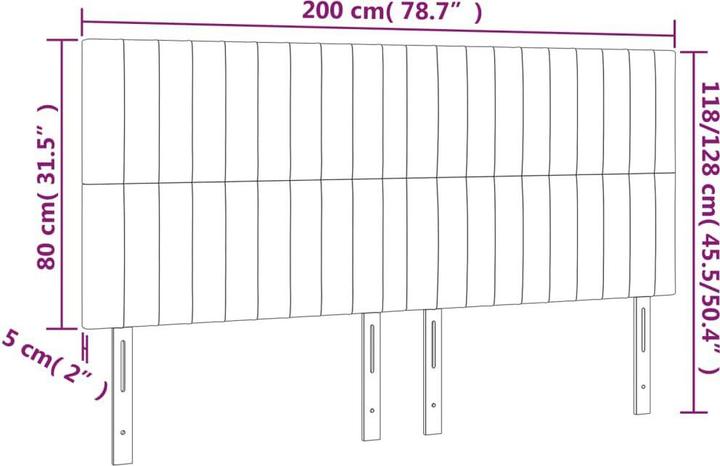 Actual product image vidaXL Kopfteil (200 x 5 x 128 cm)