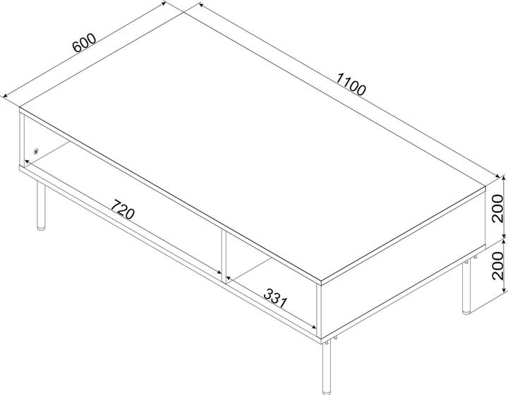 Actual product image Cama Stolik/ława PALAZZO BIS 110x60x40 biały mat