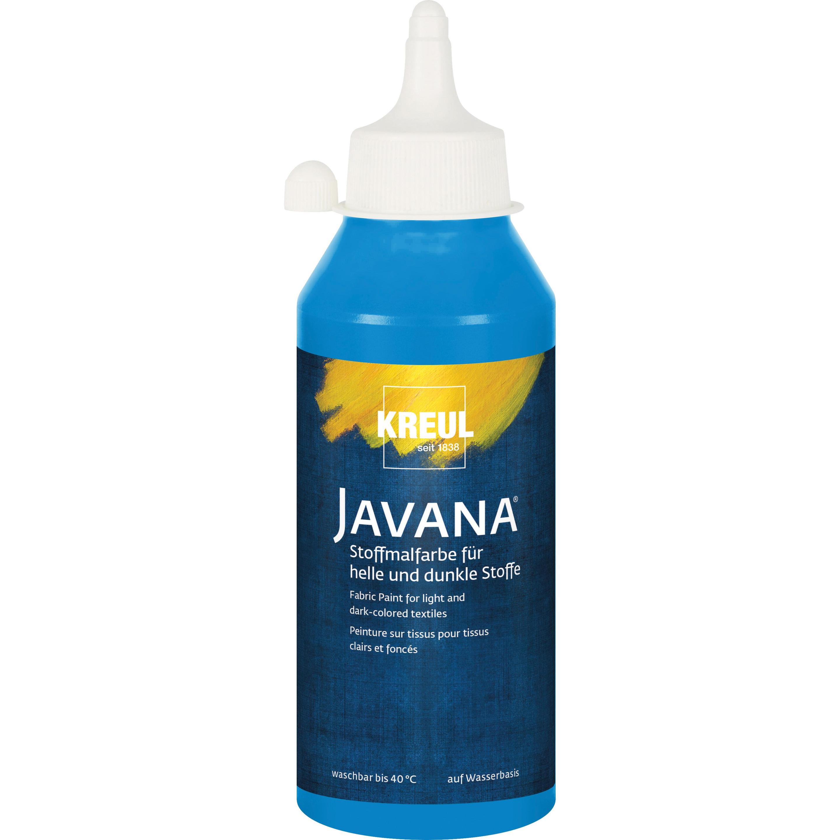 Kreul, Künstlerfarbe + Bastelfarbe, Javana Stoffmalfarbe für helle und dunkle Stoffe, 250 ml (Blau, 250 ml)