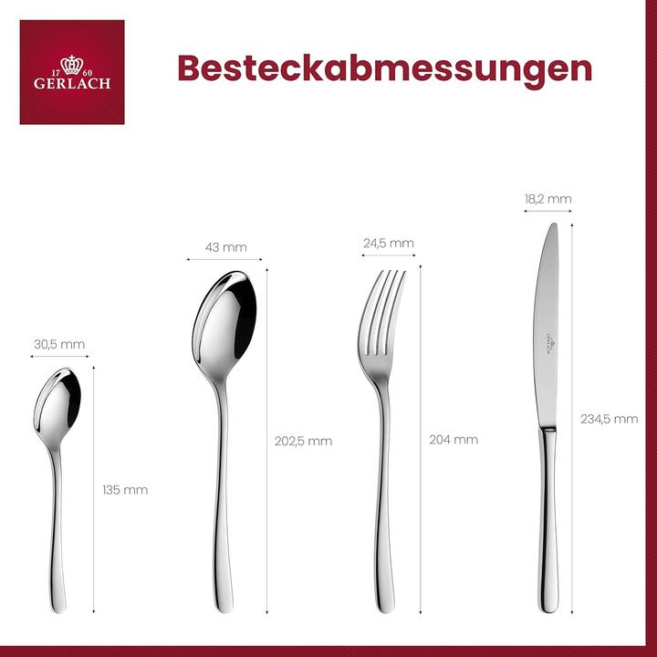 Actual product image Gerlach MUZA stalo įrankių rinkinys lagamine 49P 68vnt. (68 pcs., Cutlery set)