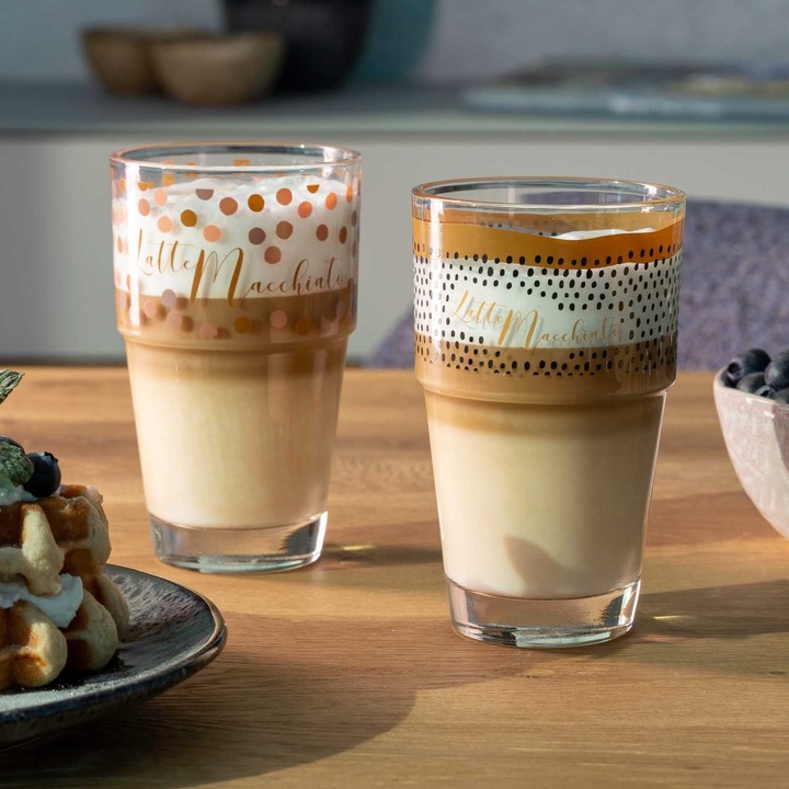 Produktbild Leonardo Latte Macchiato-Glas Solo Herz 410 ml, 6 Stück, Transparent (410 ml, 6 x)