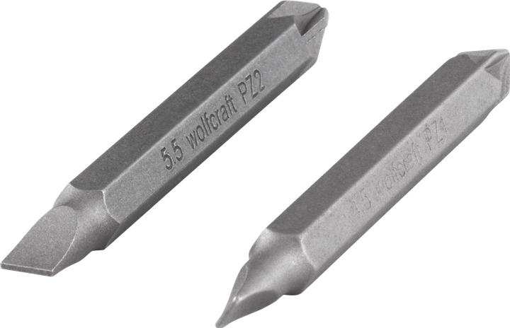 Produktbild wolfcraft 1 Doppelbit-Set Solid 2-tlg. PZ / SL (Kreuz Pozidriv PZ)