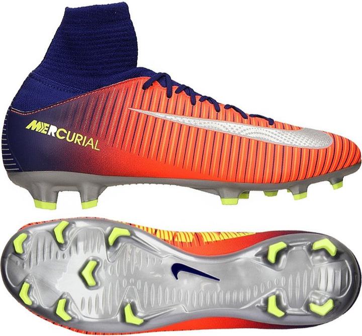 Image du produit Nike Chaussures de football Jr Mercurial Superfly V FG, orange et bleu marine, taille 36 (831943 409) (36)