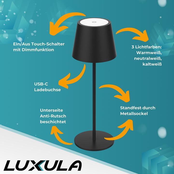 Produktbild Luxula LED-Akku-Tischleuchte (200 lm)