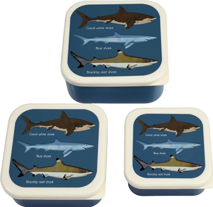 Rex London Snack Boxes set of 3 - Sharks