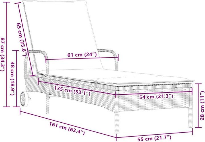 Produktbild vidaXL Sonnenliege (200 cm)