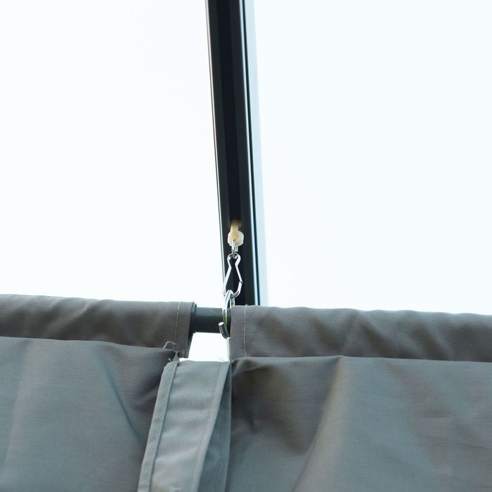 Actual product image Swisshandel24 Pergola Pavillon, Schiebedach, 298x213x221 cm, Grau, wetterfestes Polyester (298 cm, 213 cm)
