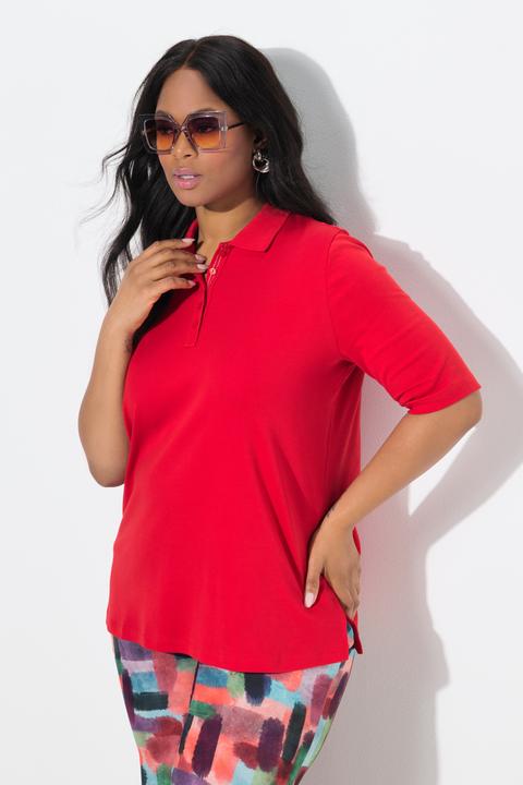 Immagine prodotto Ulla Popken Maglia polo dalla vestibilità classica in cotone Pima con mezze maniche (56)