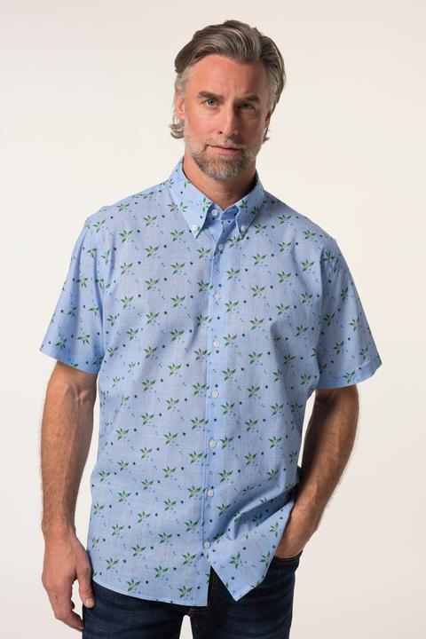 Actual product image Boston Park Leinenoptik-Hemd, Halbarm, Minimal-Print, Buttondown-Kragen, Comfort Fit (3XL)